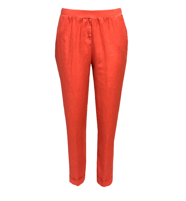 Rosso35 Linen Trousers in Raspberry Orange N861P/774/01