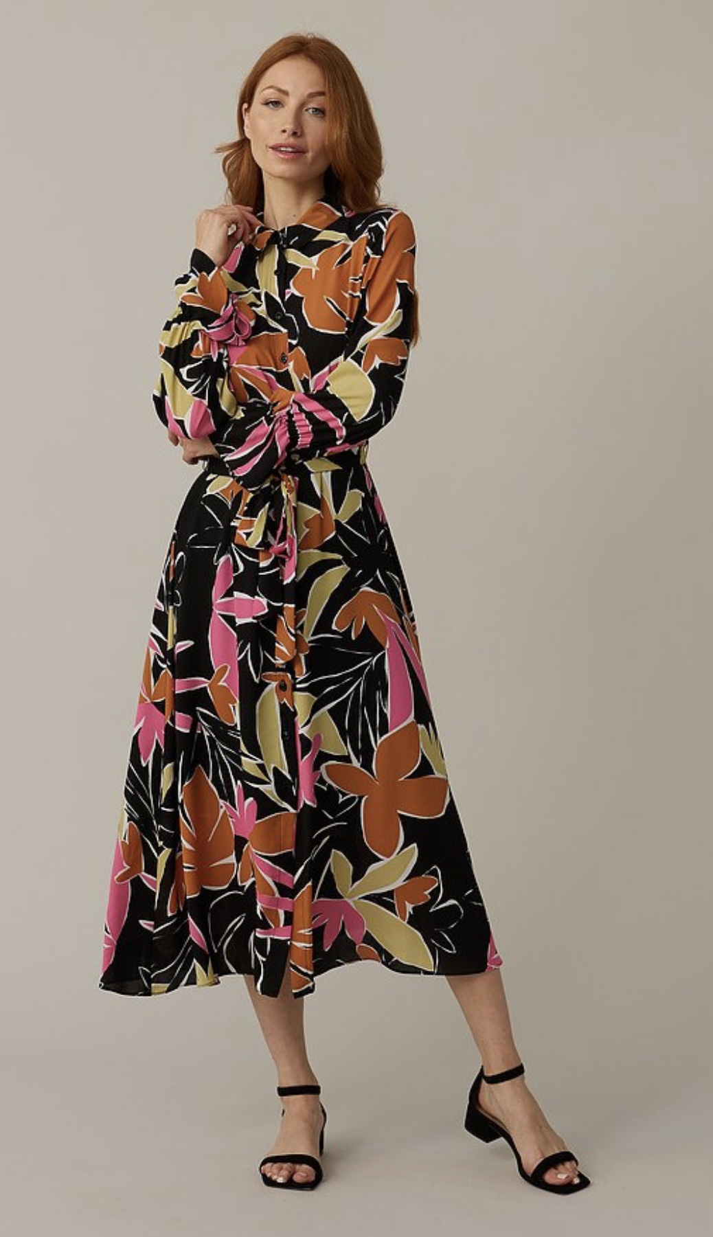 Shirt Dress In Multicolour Floral Print By Joseph Ribkoff - Stuff ...