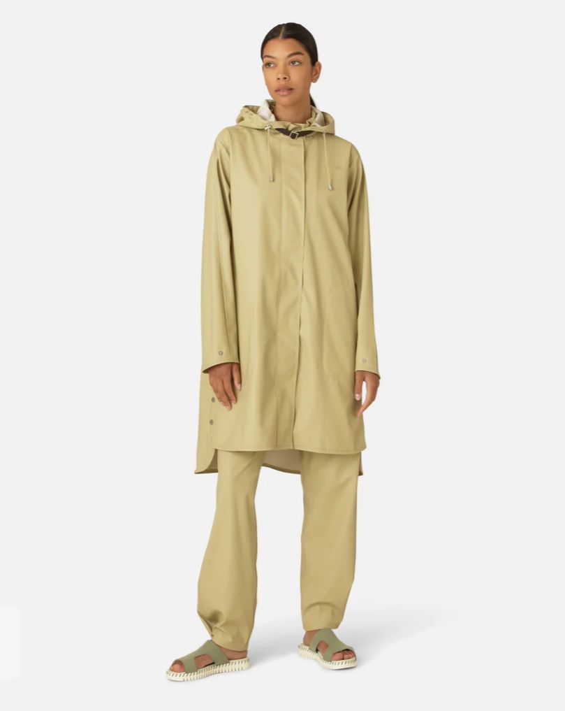 Midi Raincoat In Olive Grass By Ilse Jacobsen - Stuff Fashion London